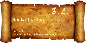 Barta Larina névjegykártya